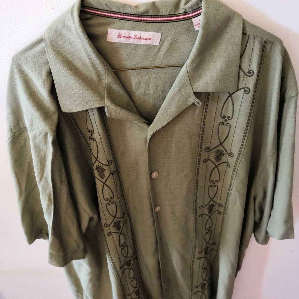 Tommy Bahama Men’s Short Sleeve SILK Shirt Large